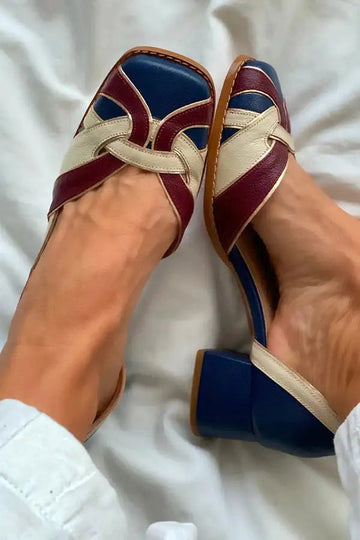 Retro blokhak sandalen voor dames