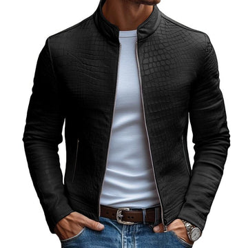Herenjack van stonewashed leer