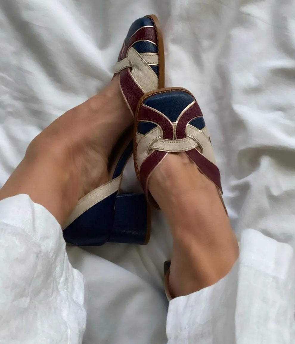 Retro blokhak sandalen voor dames