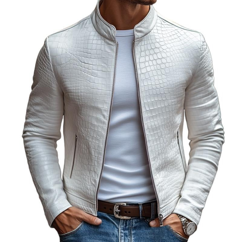 Herenjack van stonewashed leer