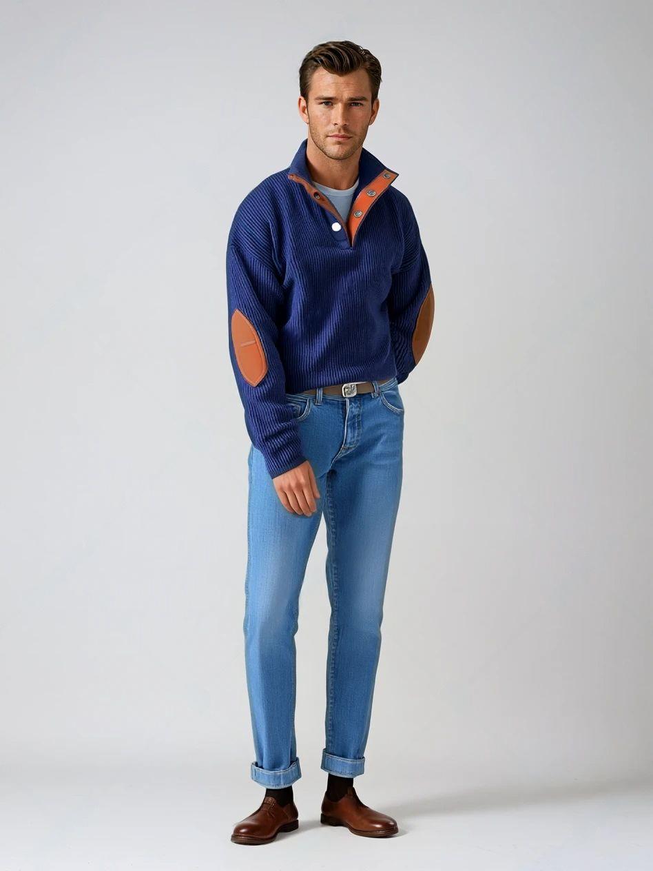 Sven geribbelde trui met knoopdetails